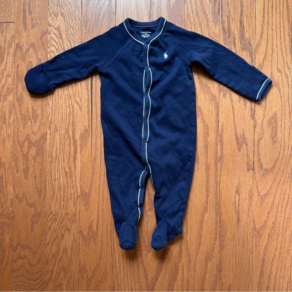Ralph Lauren Cotton Jersey Footed Coverall